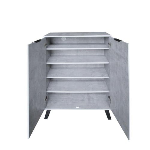 خزانة أحذية بابين خشب ماليزي - رمادي