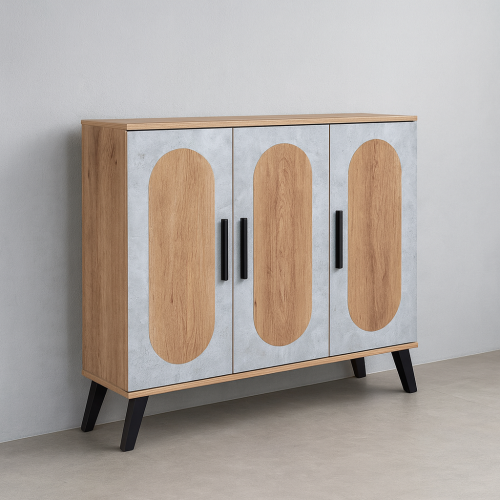 خزانة أحذية خشب ماليزي 5 أدوار 3 أبواب – خشبي مع ر...