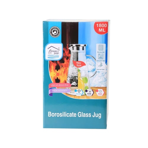 إبريق زجاجي حراري من البروسليكات - 1800 مل