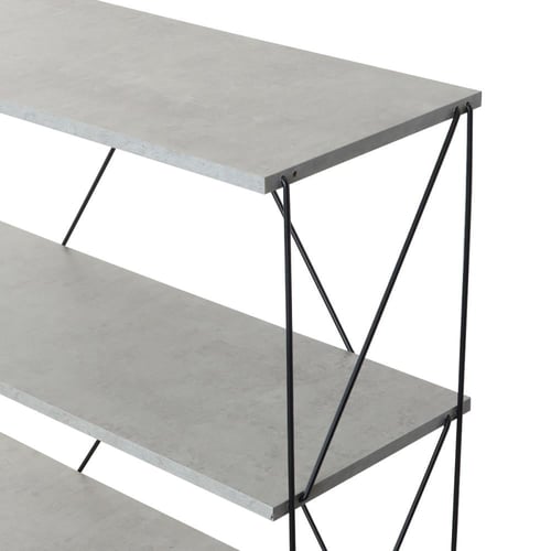 وحدة رفوف خشب ماليزي 4 ادوار متعددة الإستخدام رماد...