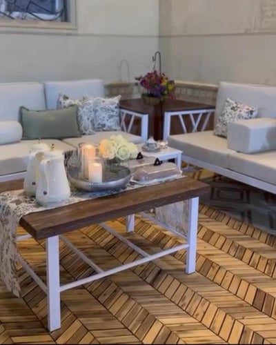 بلاط خشبي خارجي - ارضيات خشبية مثلثة مقاس 30*30سم...