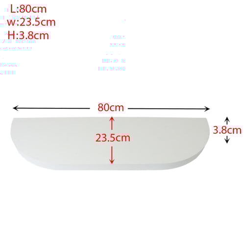 رف جداري خشب نصف بيضاوي سهل التركيب مقاس 80*23 سم...