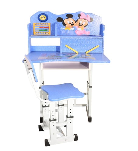 طاولة مدرسية للاطفال مع كرسي لون أزرق – تصميم ميكي...