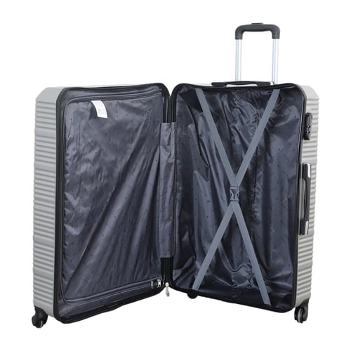 شنط سفر طقم 3 قطع نيو ترافيل بعجلات دوارة - فضي