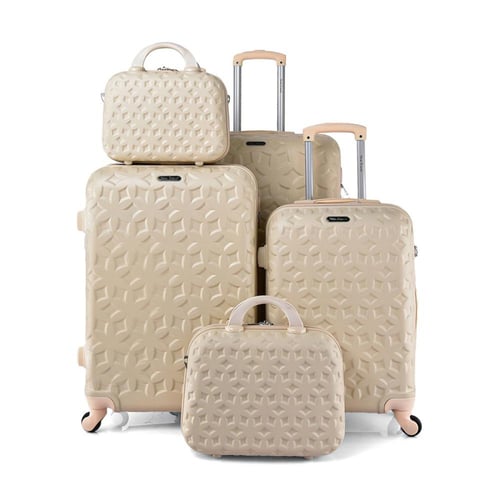 شنط السفر 5 قطع ماركة نيو ترافيل بعجلات دوارة - عد...