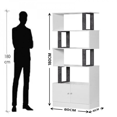 وحدة رفوف خشب ماليزي 4 أدوار مع درج تخزين – لون أب...
