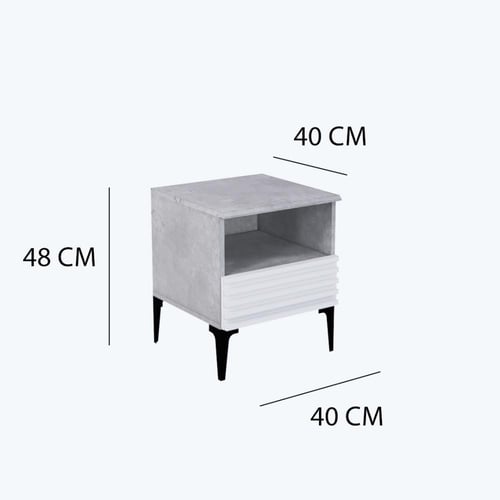 كومودينو درج ورف - رمادي