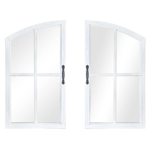 مرايا جداريه فخمه شكل شباك قطعتين