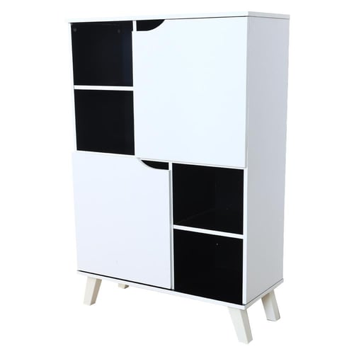 وحدة تخزين ادراج 4 دور خشب ماليزي بابين لون ابيض و...