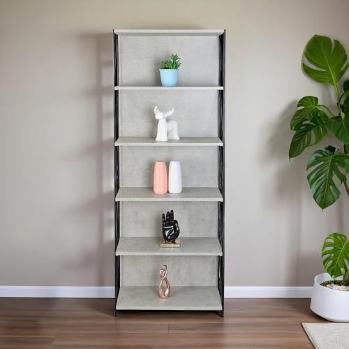 وحدة رفوف خشب ماليزي 6 ادوار متعددة الإستخدام رماد...