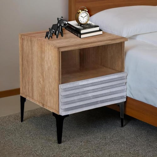 كومودينو درج ورف - خشبي ورصاصي