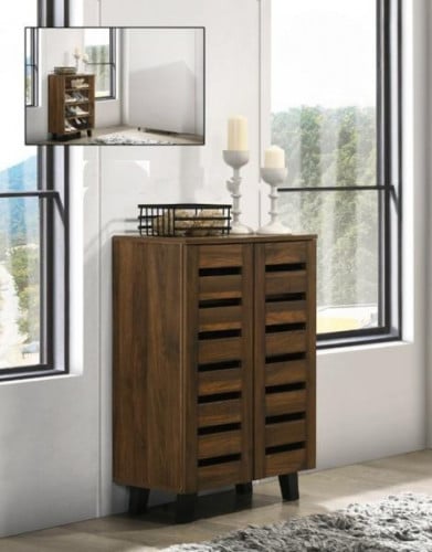 خزانة أحذيه 4 ارفف خشب ماليزي عالي الجودة لون بني