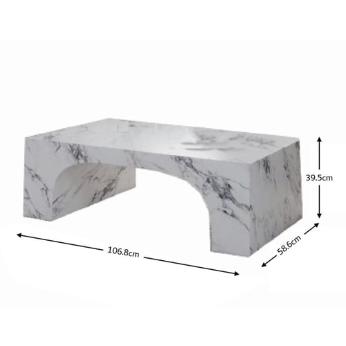 طاولة قهوة أسمنت هندسي مركب بديل الرخام - رمادي رخ...