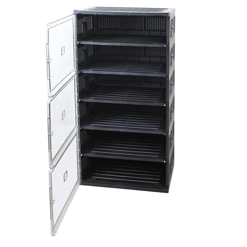 جزامة احذية بلاستيك بغطاء 6 ادوار - اسود