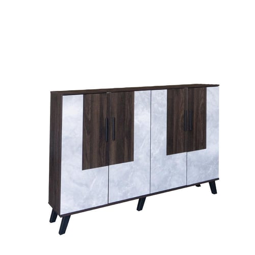 خزانة أحذية 4 أبواب خشب ماليزي 160 سم – بني غامق و...