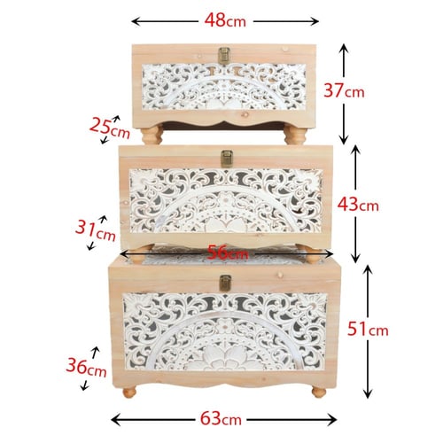 صناديق خشب طقم 3 قطع
