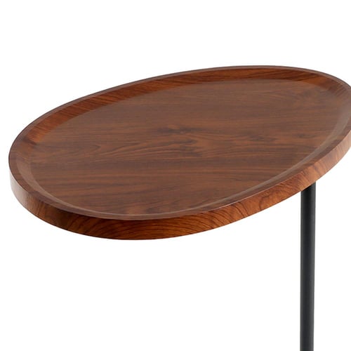 طاولة خدمة خشب بقاعدة معدن - بني