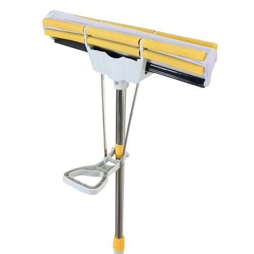 ممسحة أرضية بعصا يدوية - لون أصفر أو رصاصي