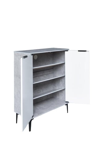 خزانة احذيه خشبية 2 باب 4 أدوار خشب ماليزي لون رما...