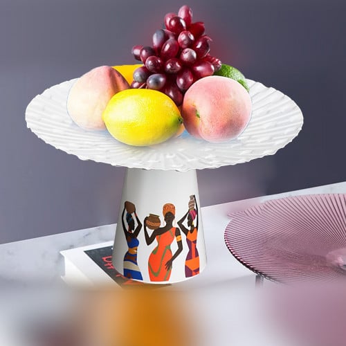 طقم صحون دائرية للتقديم 3 حبة بقاعدة-L-04-01