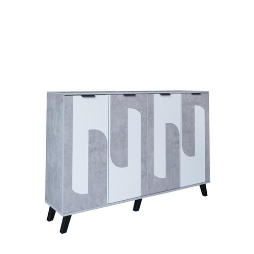 خزانة أحذية 4 أبواب خشب ماليزي 160 سم - رمادي فاتح...