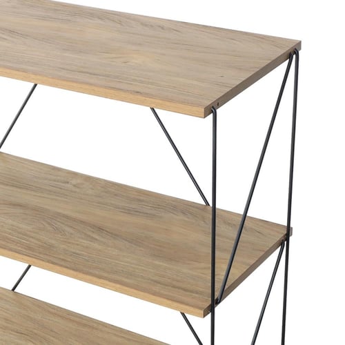 وحدة رفوف خشب ماليزي 4 ادوار متعددة الإستخدام لون...