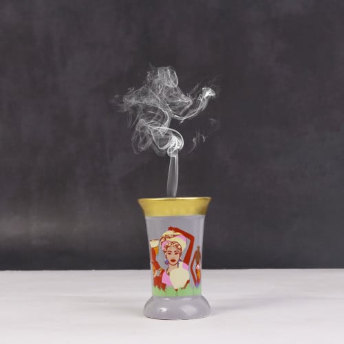 مبخرة سيراميك دائري لون رصاصي A0102