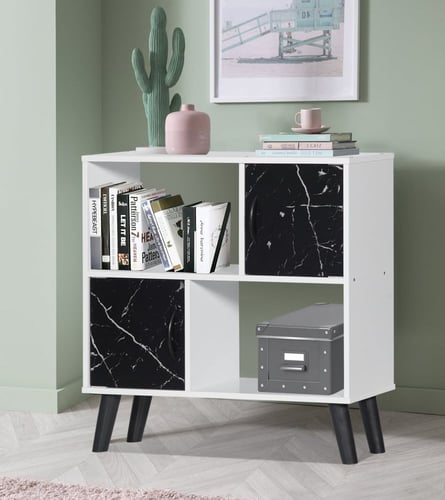 خزانة كتب متعددة الإستعمال 2 أرفف خشب ماليزي لون ا...