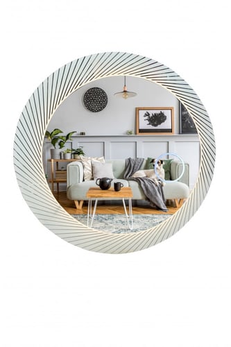 مراية دائرية مودرن مع إضاءة A_13_1