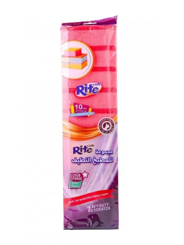 طقم ليف إسفنجات 10 حبات لون وردي A_13_4