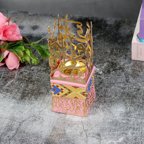 مباخر سيراميك بشكل مربع بتصميم أحرف ذهبية من الإست...