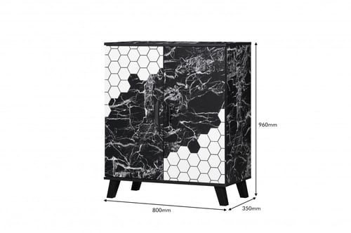 جزامة أحذية خشب ماليزي بابين 4 دور لون اسود رخامي