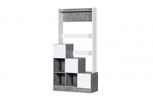 وحدة تخزين رفوف وأدراج مع ستاند تعليق خشب ماليزي ب...