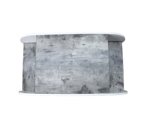 طاولة قهوة بيضاوي خشب ماليزي - أبيض مع رمادي