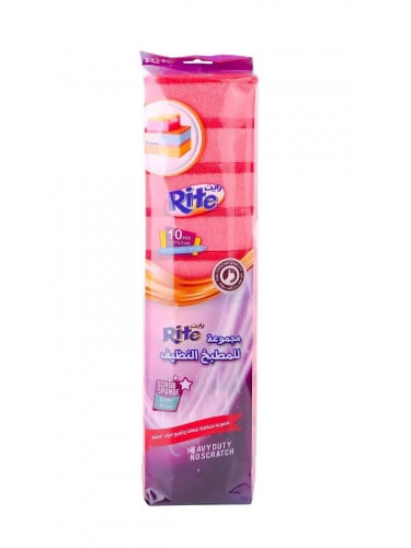 طقم إسفنج للمطبخ 10 حبات لون وردي A_13_4