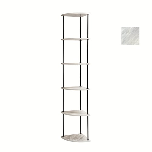 وحدة تخزين رفوف 6 مستويات شكل زاوية - أبيض