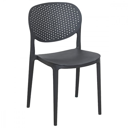 كرسي بلاستيك قوي مع مسند ظهر اسود
