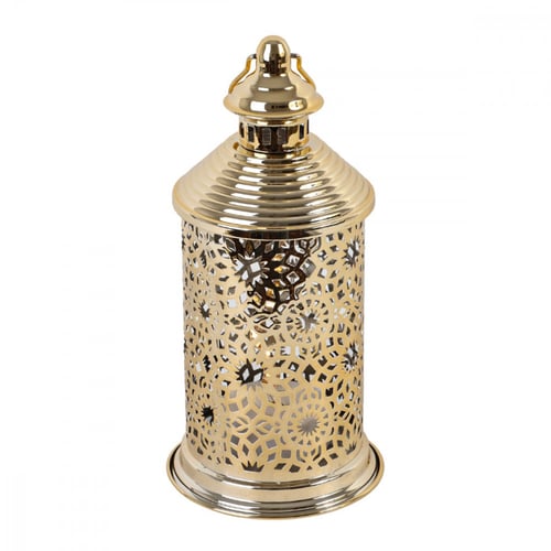 فانوس رمضاني ستيل بشكل جميل ذهبي -G-K-03-2