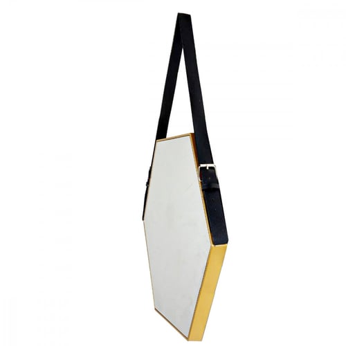 مرآة معلقة جدارية سداسية الشكل بحزام تثبيت