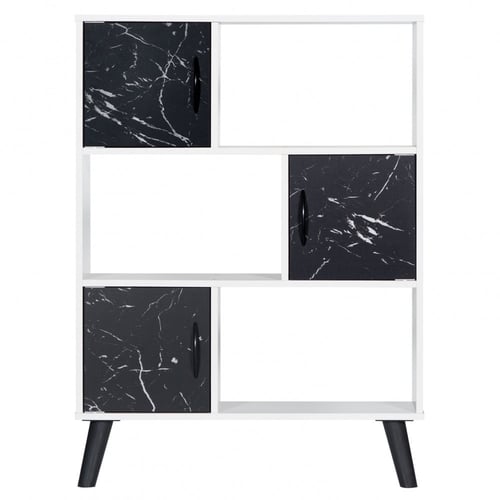 خزانة تنظيم كتب خشب ماليزي مقسمة ثلاث أرفف مع ادرا...