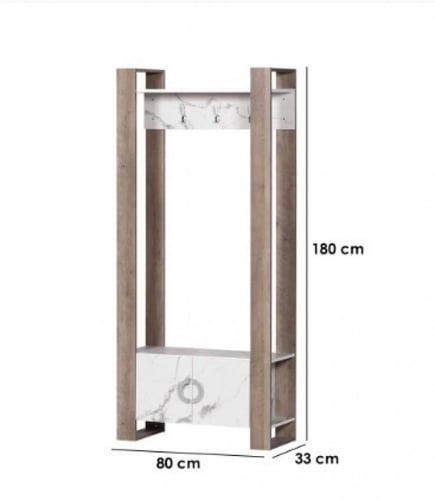 وحدة تخزين مدخل رفوف وأدراج وتعاليق لون خشبي مع أب...