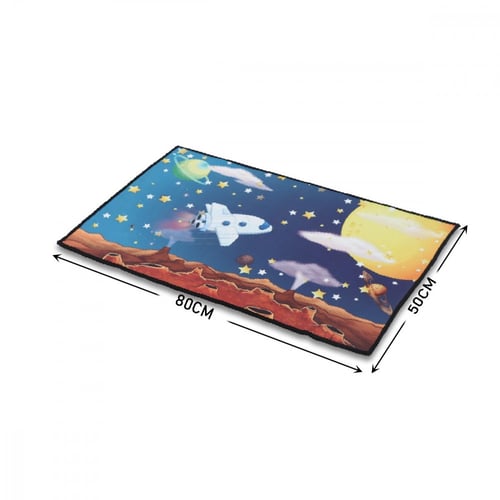 سجادة غرف اطفال شكل رسومات فضاء مقاس 80*50 سم