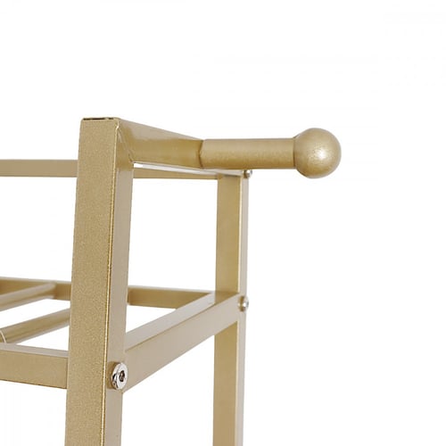 استاند تعليق ملابس ذهبي مع 2 رفوف للتخزين 170 سم