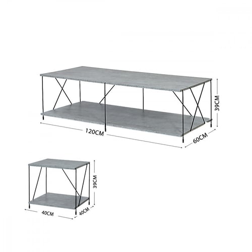 طقم طاولات 5 قطع خشب ماليزي , سطح خشب بقاعدة معدني...