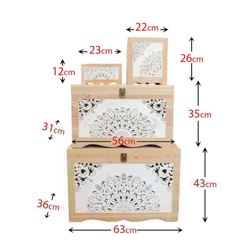 صناديق تخزين خشب مودرن 4 قطع