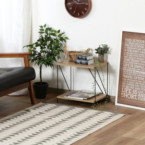 رف خشب للكتب دورين , صناعة ماليزي ستاند معدن لون خ...