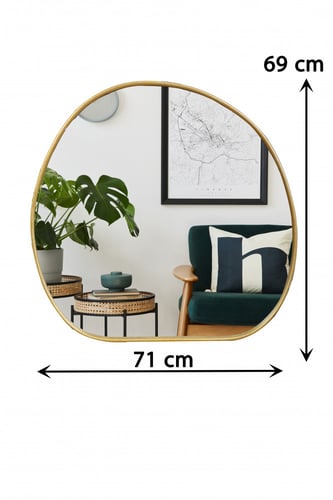 ديكور المرآة المموجة بإطار ذهبي