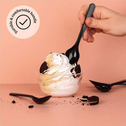 ملاعق بلاستيك اسود 112 حبة