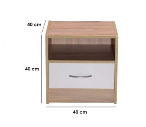 طاوله جانبية سرير درج واحد مع رف , خشب صناعة ماليز...