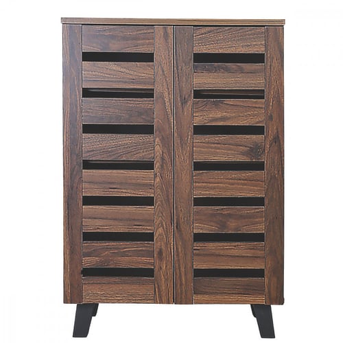 خزانة أحذيه 4 ارفف خشب ماليزي عالي الجودة لون بني